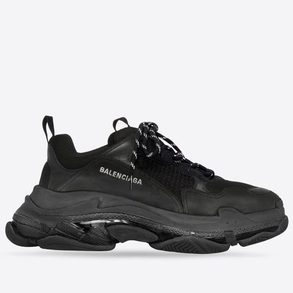 Balenciaga MEN'S TRIPLE S CLEAR SOLE IN BLACK